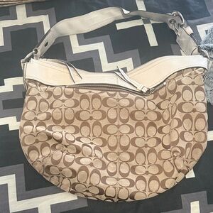 Coach Tan and Cream Hobo Bag